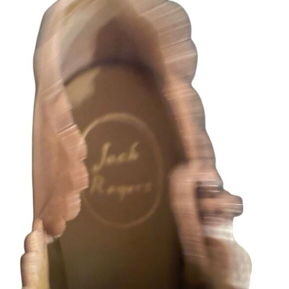 Jack Rogers Womens Marianne Scalloped Edge Booties 7.5M Tan Leather Stacked Heel - Picture 10 of 11